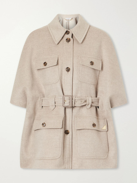  Max Mara   Belted Cashmere Cape   Stone 