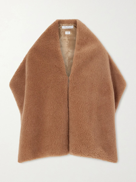 Max Mara   Camel Hair And Silk Blend Fleece Scarf   Beige 