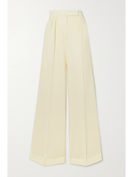  Max Mara   Catullo Wool Jersey Wide Leg Pants   White 
