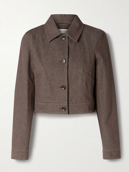  Max Mara   Cropped Denim Jacket   Brown 