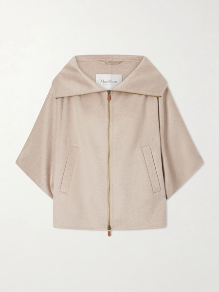  Max Mara   Draped Cashmere Short Coat   Sand 