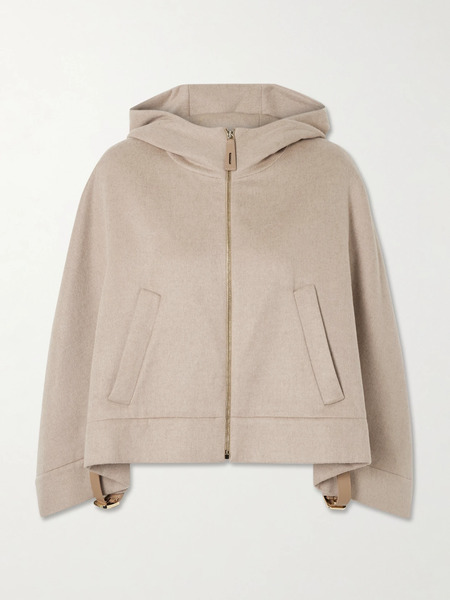  Max Mara   Hooded Wool, Silk And Cashmere Blend Jacket   Beige 