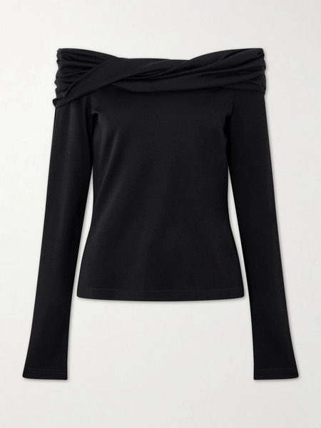  Max Mara   Off The Shoulder Wool Top   Black 