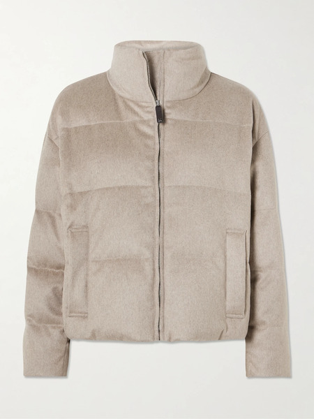  Max Mara   Quilted Brushed Cashmere Down Jacket   Sand 