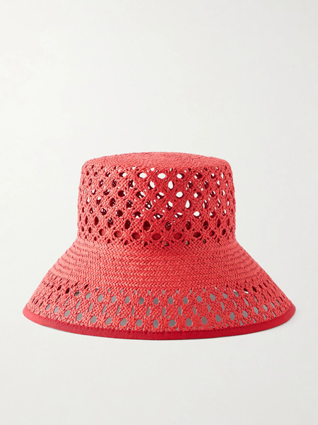  Max Mara   Raffia Bucket Hat   Red 