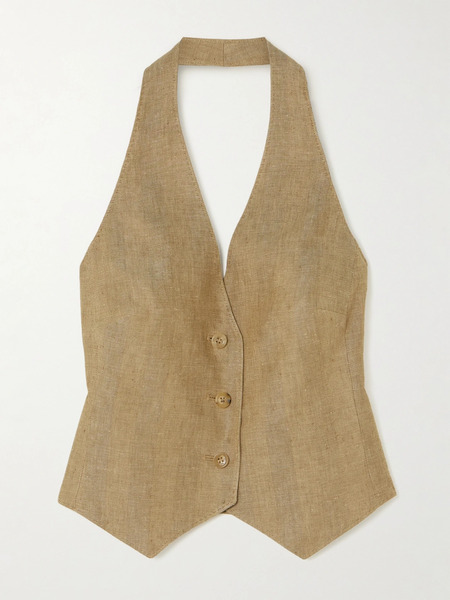  Max Mara   Sauro Linen Vest   Brown 