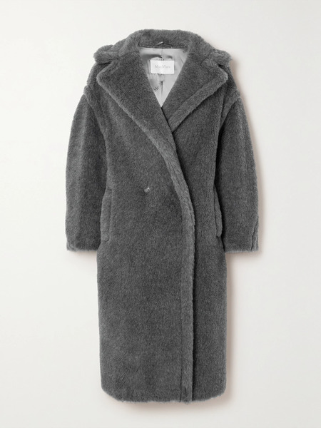  Max Mara   Teddy Bear Icon Oversized Wool, Alpaca And Silk Blend Coat   Gray 