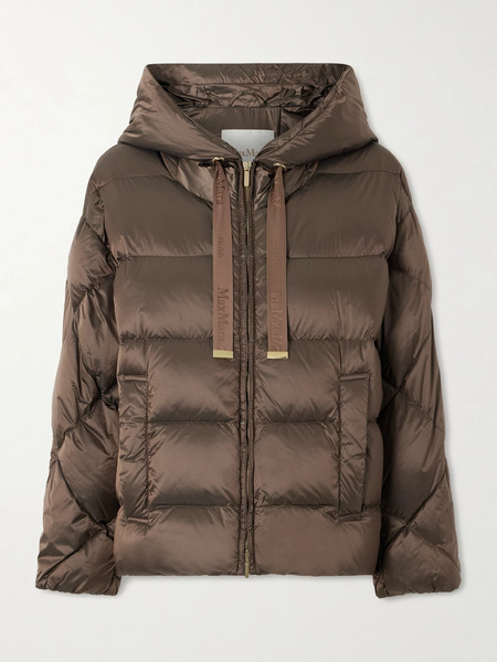 Max Mara   The Cube Hooded Quilted Shell Down Jacket   Brown 