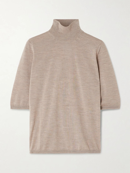  Max Mara   Wool Mock Neck Sweater   Beige 