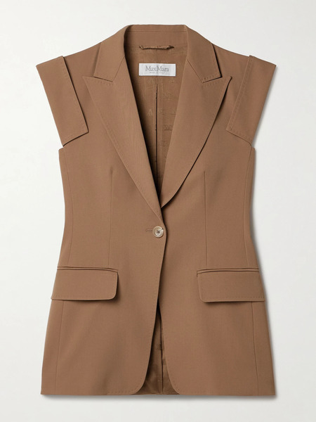  Max Mara   Wool Twill Vest   Camel 