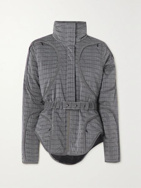  Mcq Alexander Mcqueen   Long Now Padded Matelassé Checked Shell Jacket   Gray 
