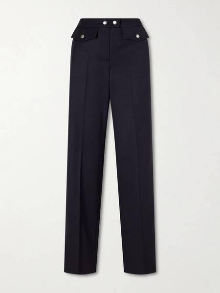  Mcqueen   Bumster Wool Straight Leg Pants   Navy 