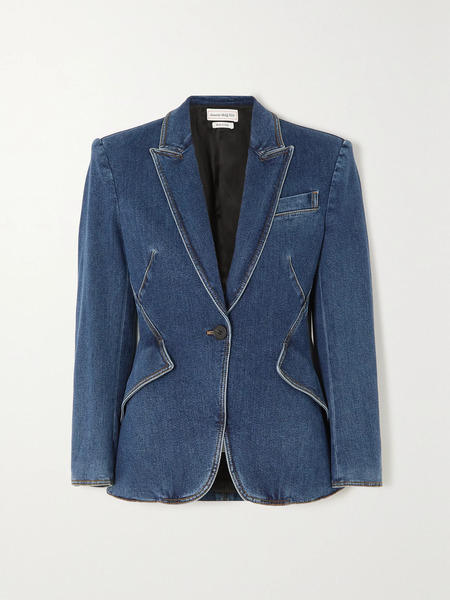  Mcqueen   Denim Blazer   Blue 