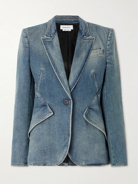  Mcqueen   Denim Blazer   Blue 
