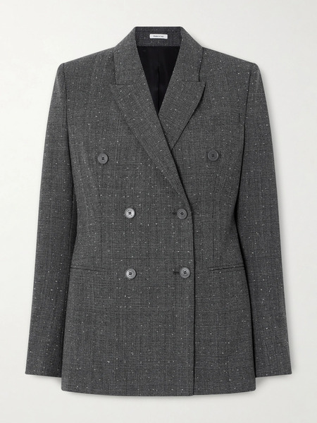  Mcqueen   Double Breasted Wool Blazer   Gray 