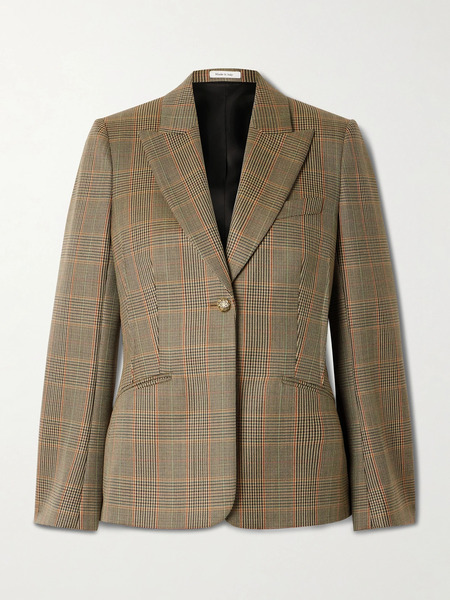  Mcqueen   Prince Of Wales Checked Wool Blazer   Multi 