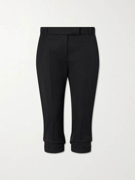  Mcqueen   Wool Straight Leg Capri Pants   Black 