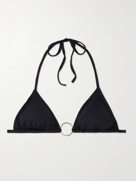  Melissa Odabash   Miami Embellished Triangle Bikini Top   Black 