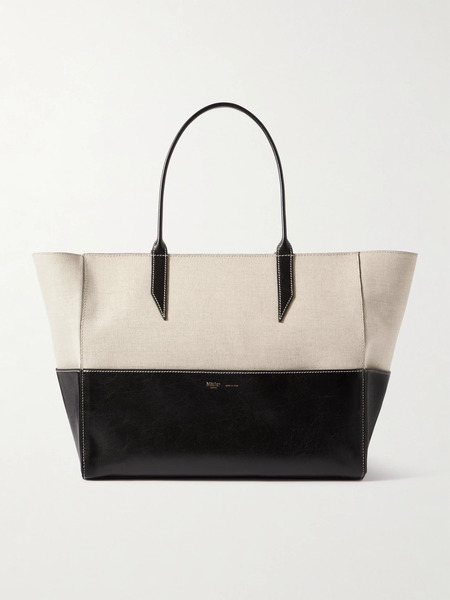 Métier   Incognito 36 Linen And Leather Tote   Off White 