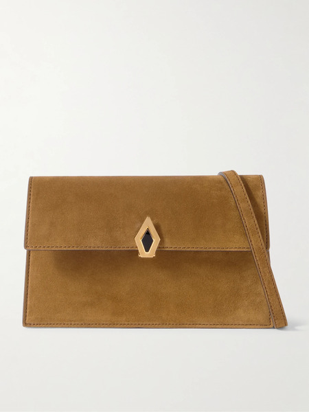  Métier   Parallel 22 Small Suede Shoulder Bag   Tan 