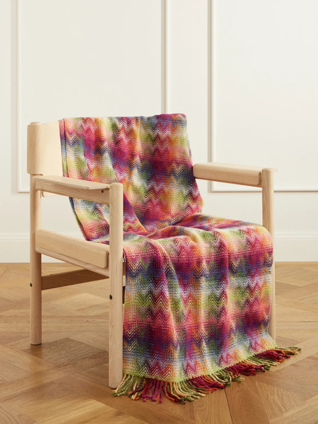  Missoni Home   Montgomery Fringed Striped Recycled Wool Blend Throw   Multi 