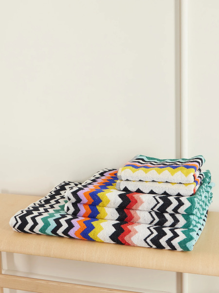  Missoni Home   Set Of Five Striped Cotton Terry Towels   Multi 