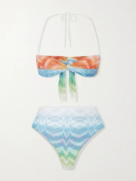 Missoni   Striped Crochet Knit Triangle Bikini   Multi 