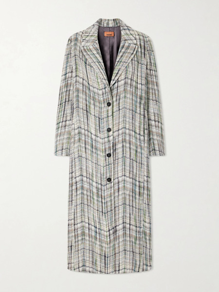  Missoni   Striped Wool Blend Coat   Gray 