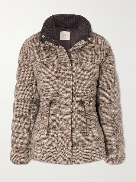  Moncler   Antigony Quilted Wool Twill Down Jacket   Brown 