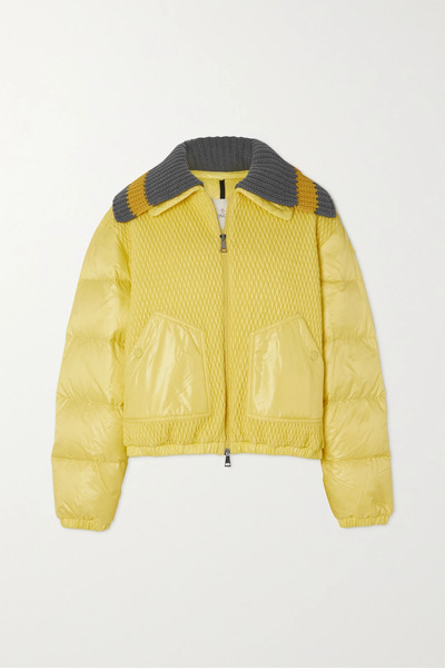  Moncler   Apront Cropped Quilted Shell Down Bomber Jacket   Yellow 