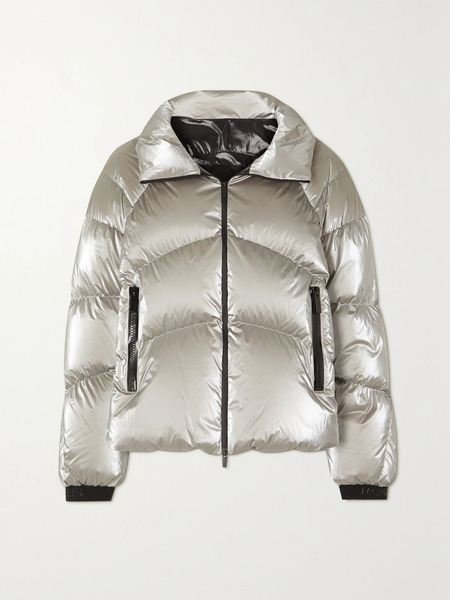  Moncler   Avoriaz Quilted Metallic Shell Down Jacket   Silver 