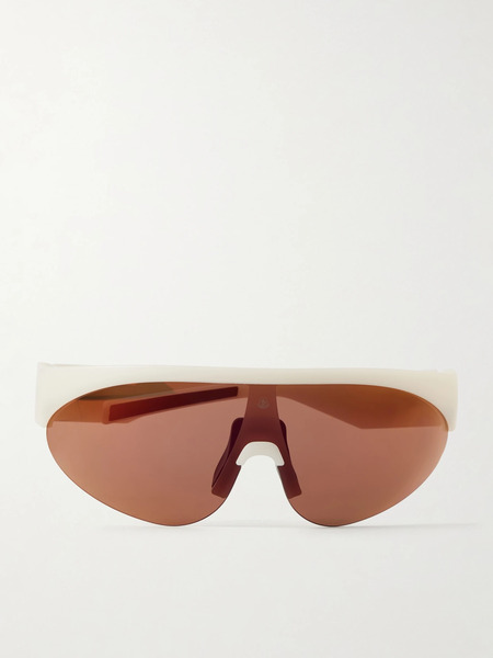  Moncler Eyewear   Round Frame Rubber Sunglasses   White 