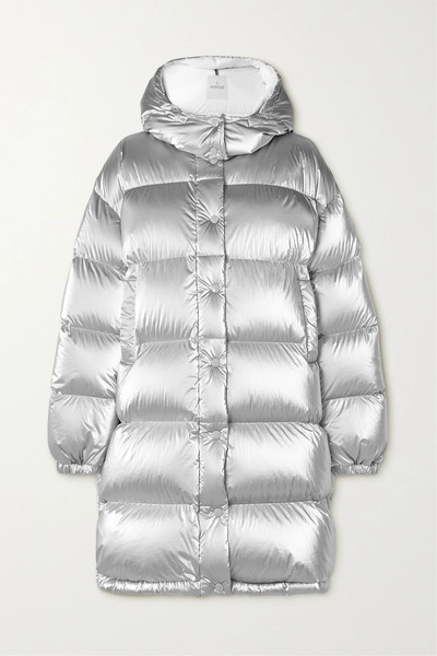  Moncler   Gaou Hooded Quilted Metallic Shell Down Jacket   Silver 