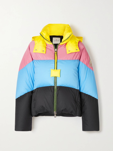  Moncler Genius   + 1 Jw Anderson Bickly Color Block Hooded Quilted Shell Down Jacket   Light Blue 