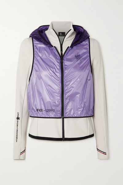  Moncler Grenoble   Convertible Hooded Shell And Stretch Tech Jersey Jacket   White 