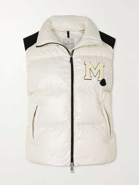  Moncler   Oder Canvas Trimmed Quilted Recycled Shell Down Vest   White 