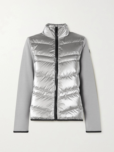  Moncler   Paneled Wool Blend And Quilted Shell Down Jacket   Silver 