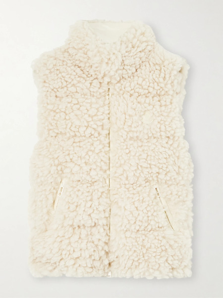  Moncler   Quilted Faux Shearling Down Gilet   Cream 
