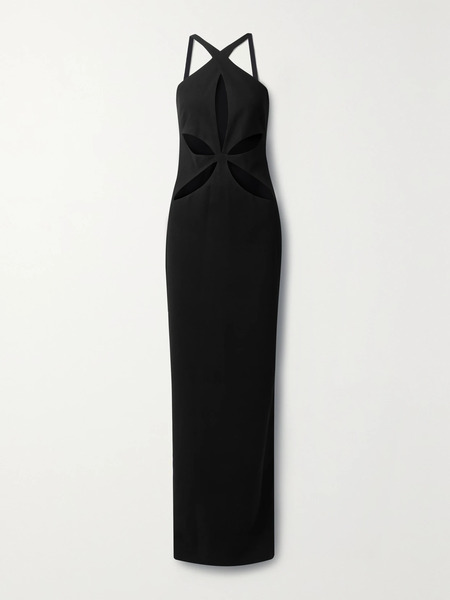  Mônot   Cutout Crepe Maxi Dress   Black 