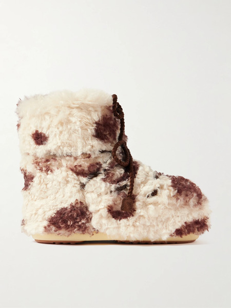  Moon Boot   Icon Low Cow Print Fleece Moon Boots   Leopard Print 