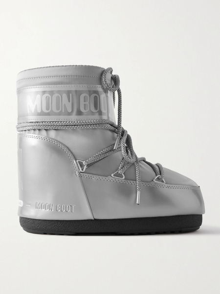  Moon Boot   Icon Low Glance Shell And Pvc Snow Boots   Silver 