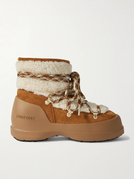  Moon Boot   Luna Shearling Snow Boots   Tan 