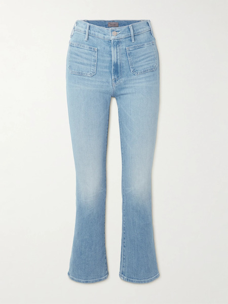  Mother   Hustler Patch Pocket Ankle High Rise Bootcut Jeans   Light Denim 