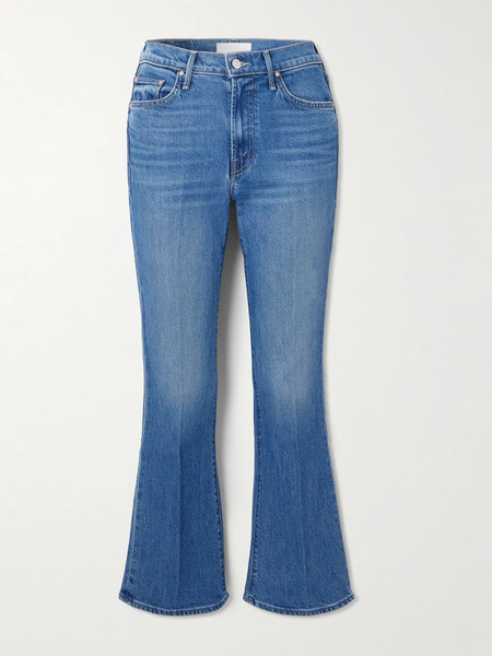  Mother   The Outsider Flood Cropped Flared Jeans   Mid Denim 
