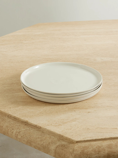  Mud Australia   + Net Sustain Set Of Four Porcelain Dinner Plates   Off White 