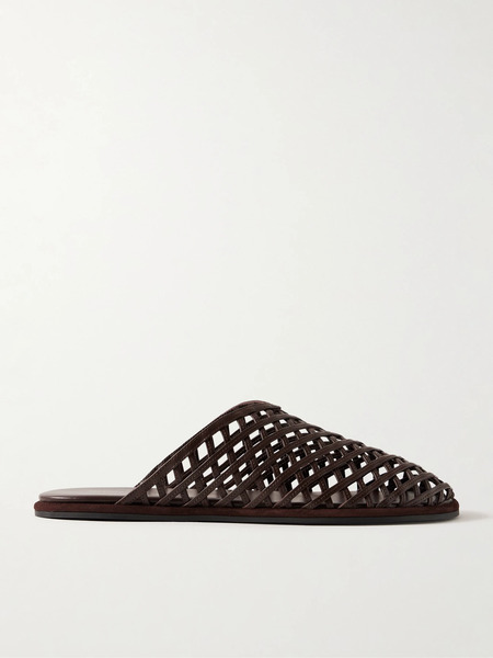  Neous   Atik Leather Slippers   Dark Brown 