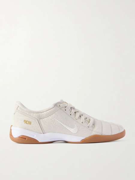  Nike   T90 Embroidered Croc Effect Leather Sneakers   Off White 