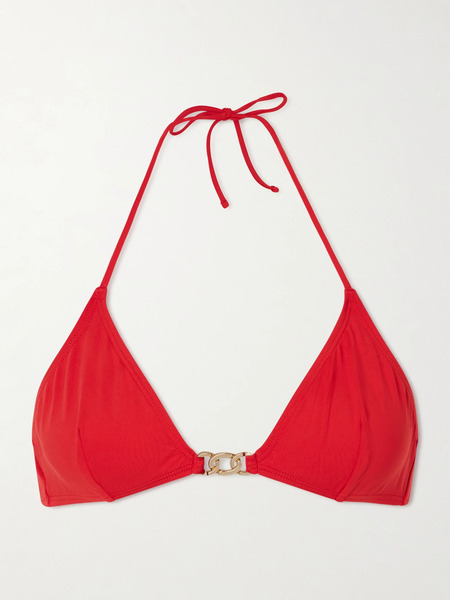  Nili Lotan   Embellished Triangle Bikini Top   Red 
