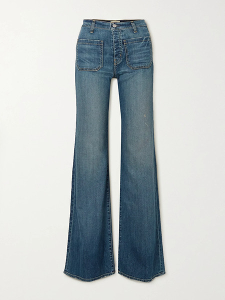  Nili Lotan   Florence Distressed High Rise Flared Jeans   Mid Denim 