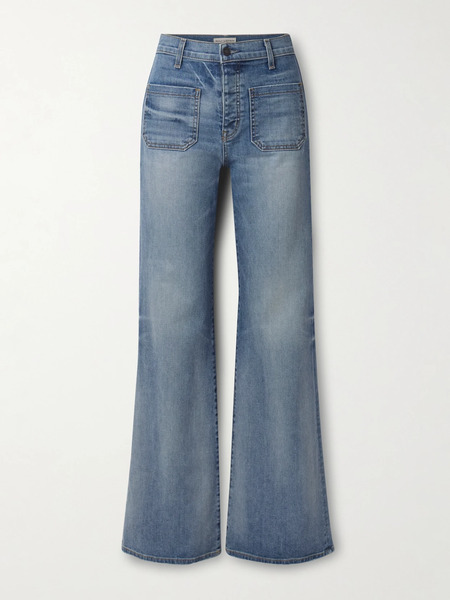  Nili Lotan   Florence Distressed High Rise Flared Jeans   Mid Denim 